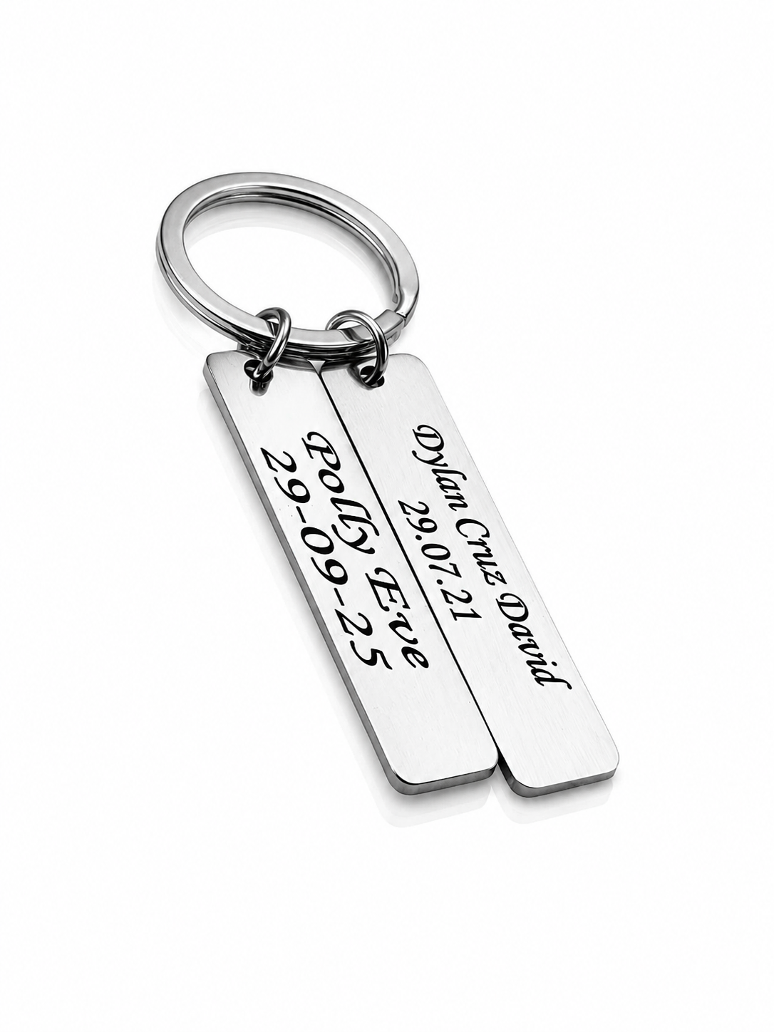Custom Eyes Keepsake Keyring – Stainless Steel Engraved Gift - Up to 4 Eyes