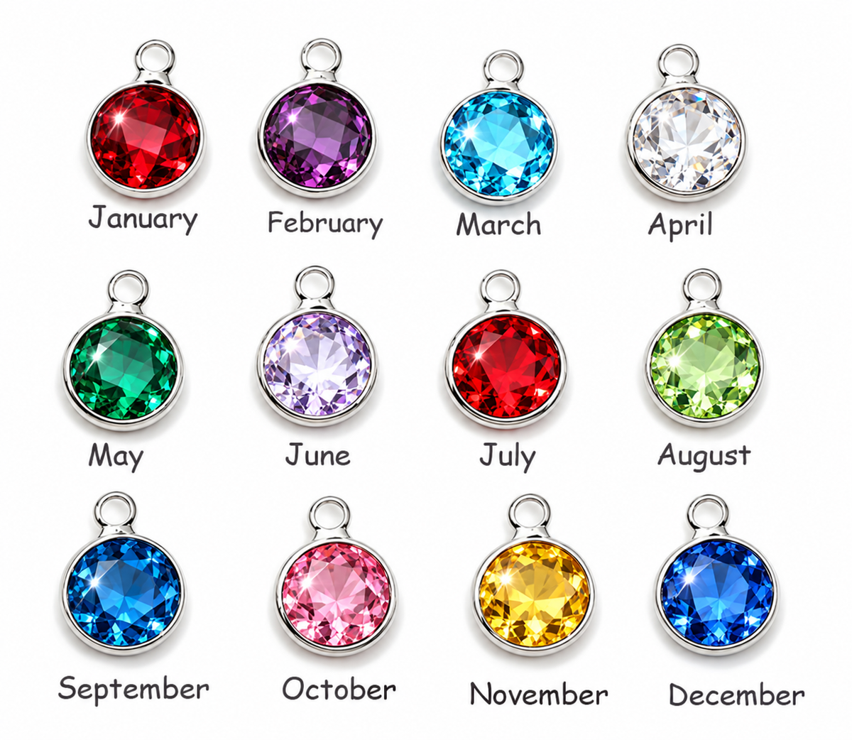 Silver initial birthstone bracelet