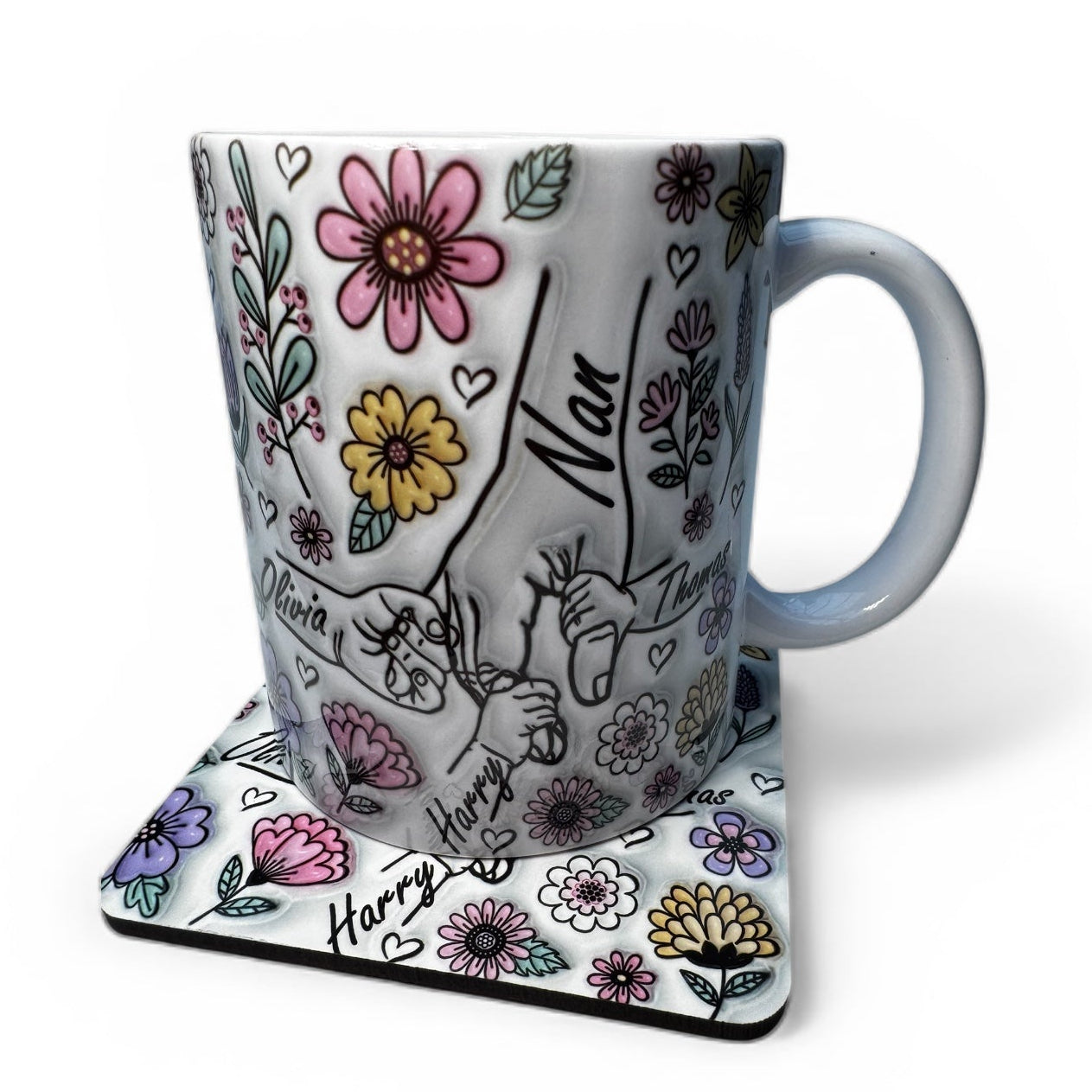 Personalised Mother's Day Mug / Coaster Holding Hands