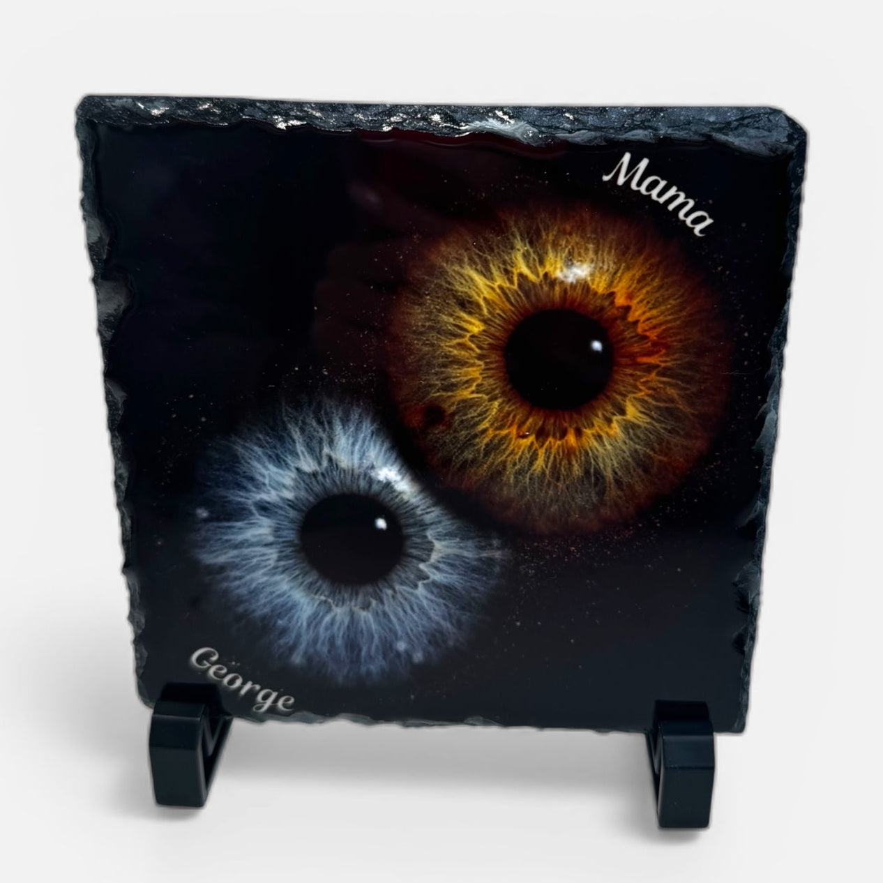 Personalised Iris Photo Slate Keepsake – Custom Family Eye Artwork Gift