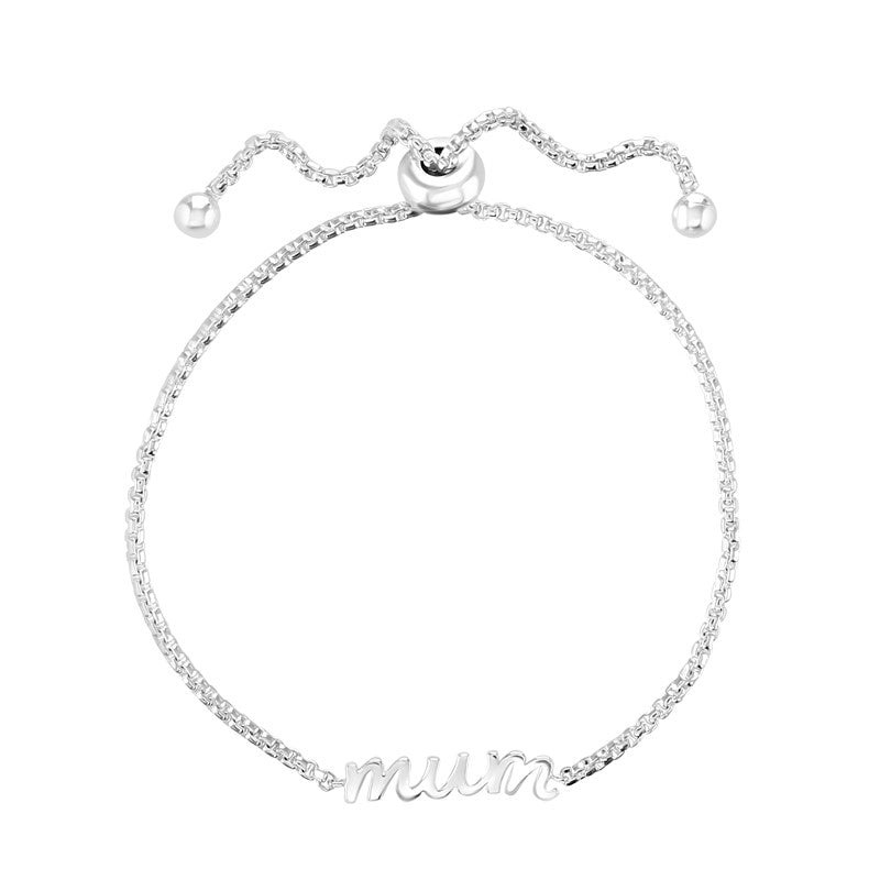 925 silver - 'mum' adjustable bracelet