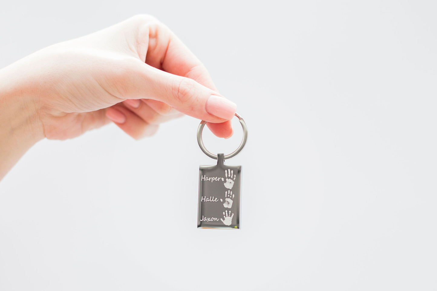Sibling 2-6 handprints keyring