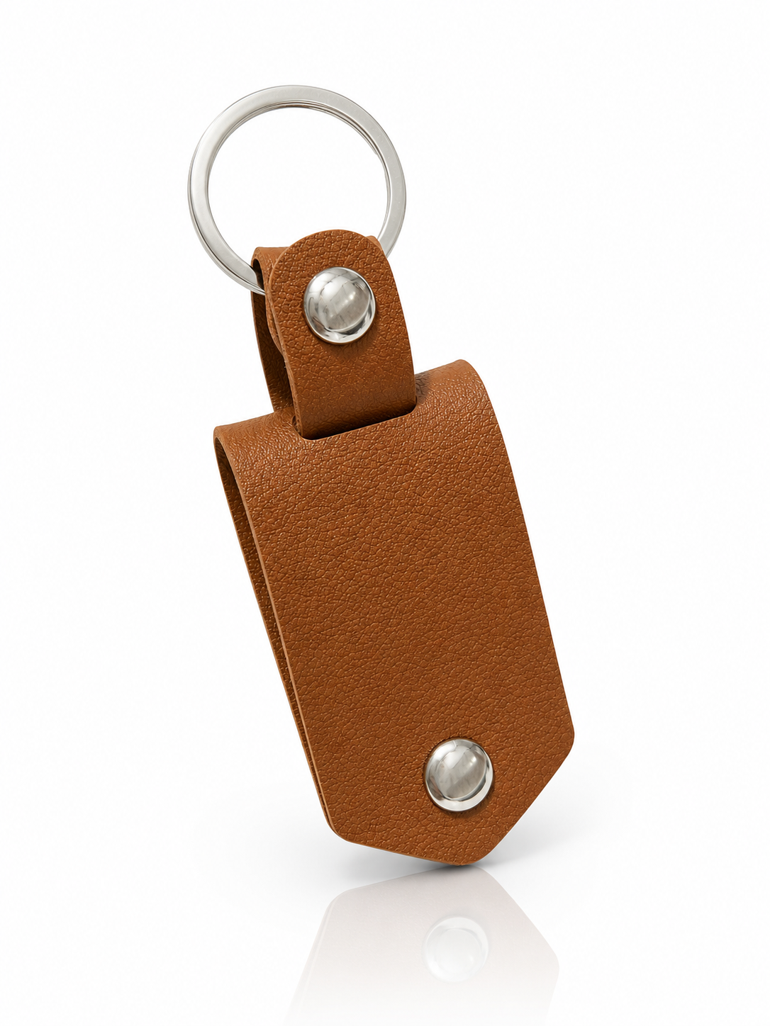 Personalised Hidden Photo & Message PU Leather Keyring