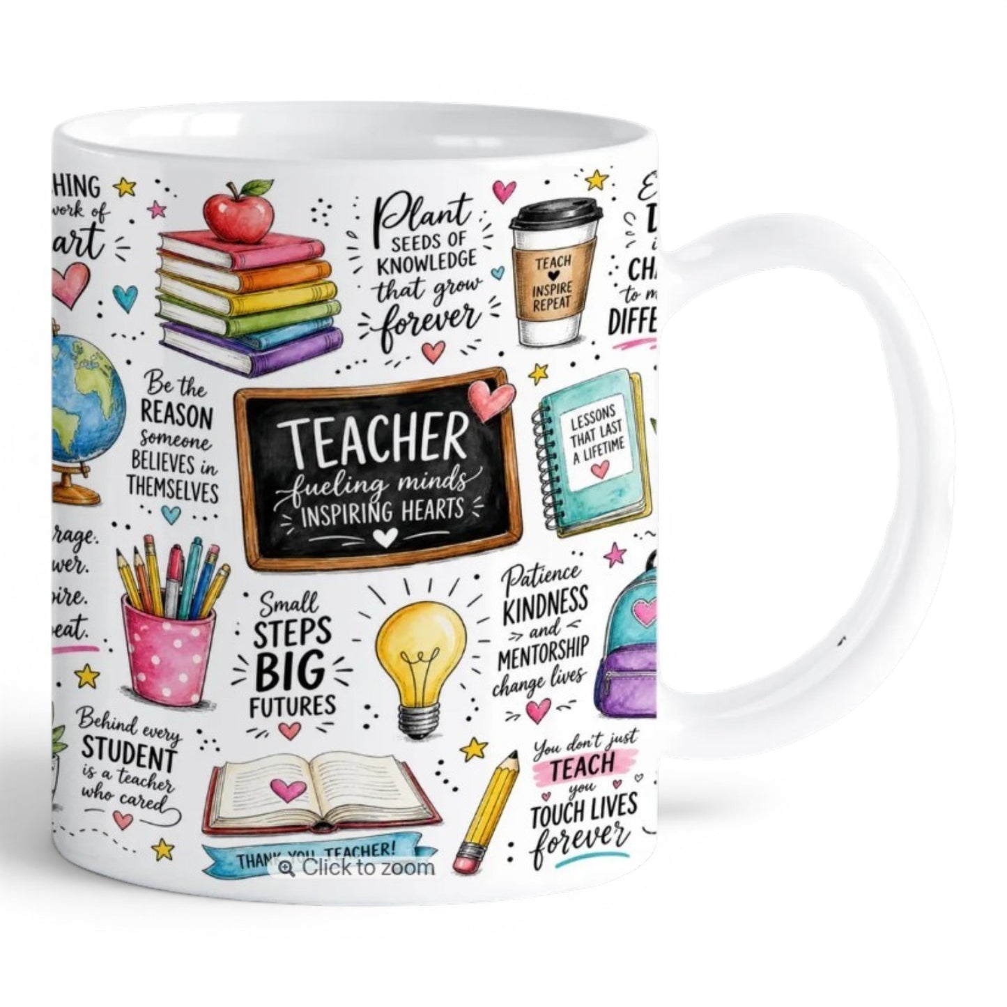 Teacher Mug | Thank You Teacher Coffee Cup | End of Term Teacher Present | Nursery, Teaching Assistant & School Staff Mug