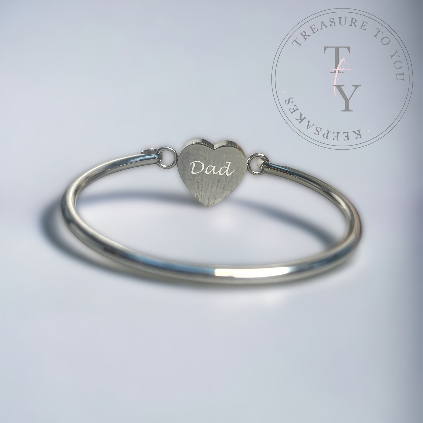 Photo engraved bangle bracelet