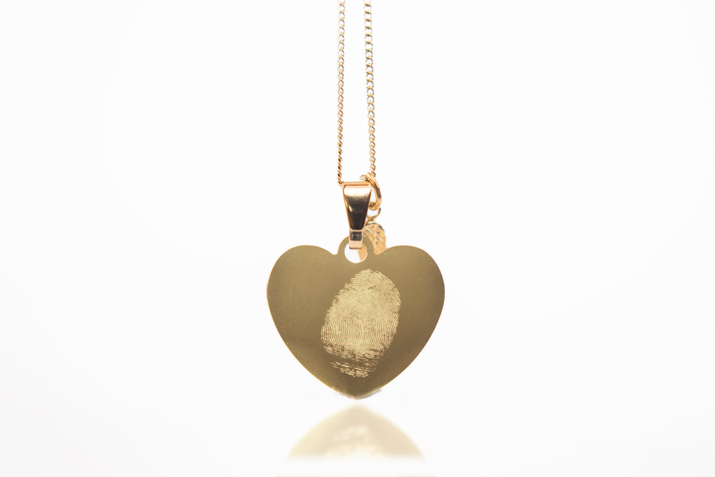 Gold angel wing classic heart pendant necklace photo engraved