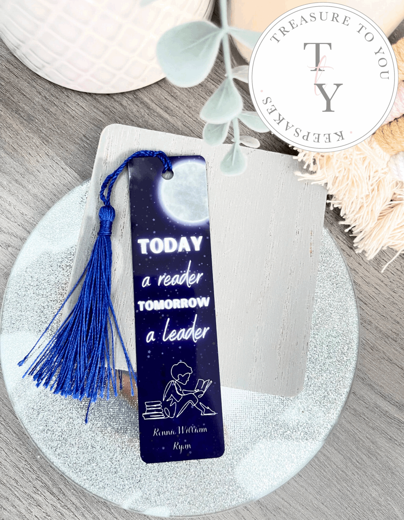 Children’s personalised bookmark - Today a reader,tomorrow a leader