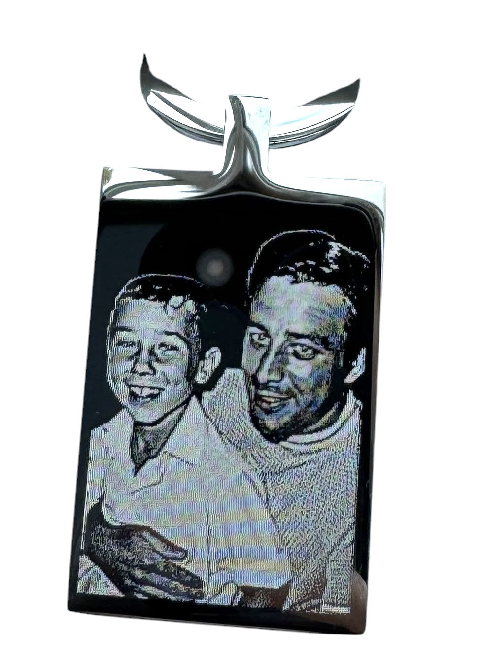 Premium rectangle photo engraved keyring