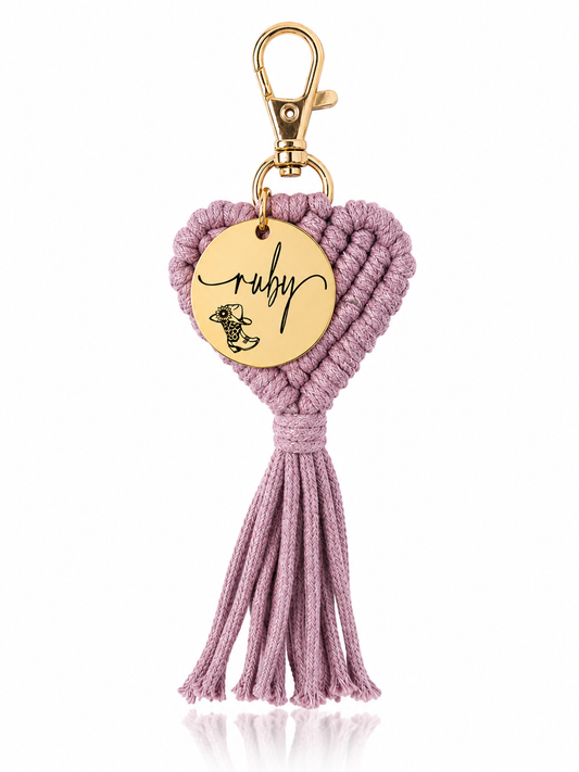 Personalised Name Engraved Bag Charm