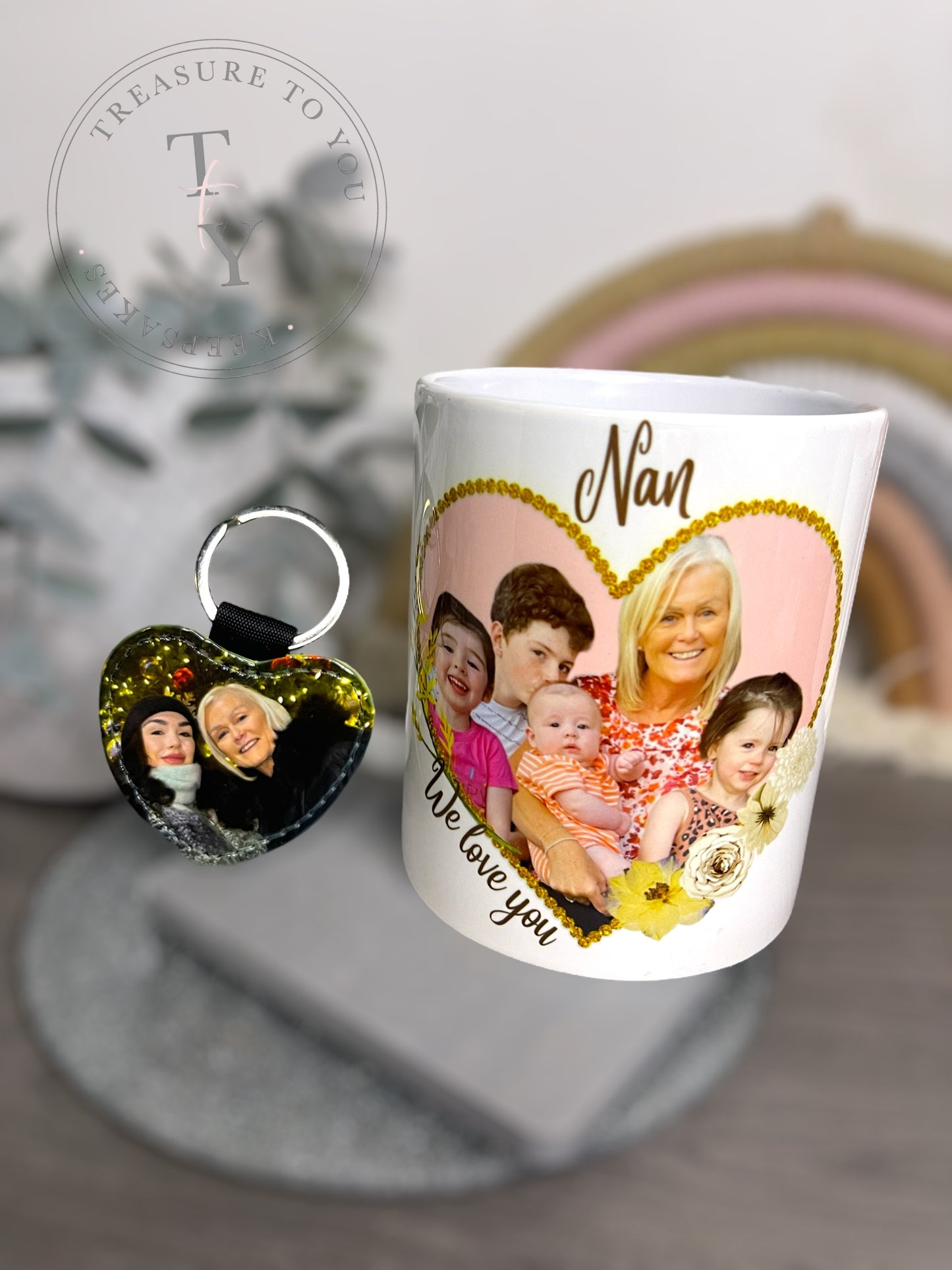 Mum mug & keyring personalised set