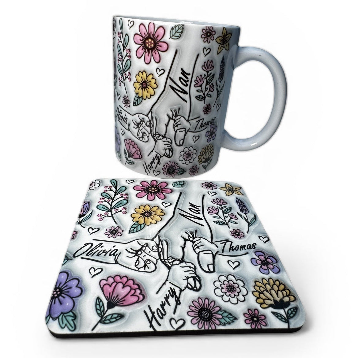 Personalised Mother's Day Mug / Coaster Holding Hands