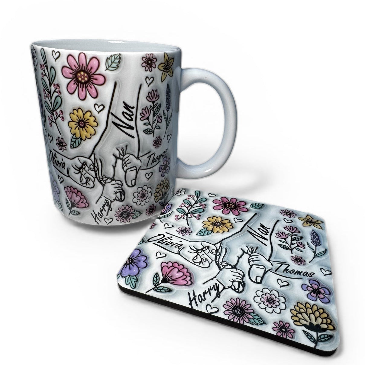 Personalised Mother's Day Mug / Coaster Holding Hands