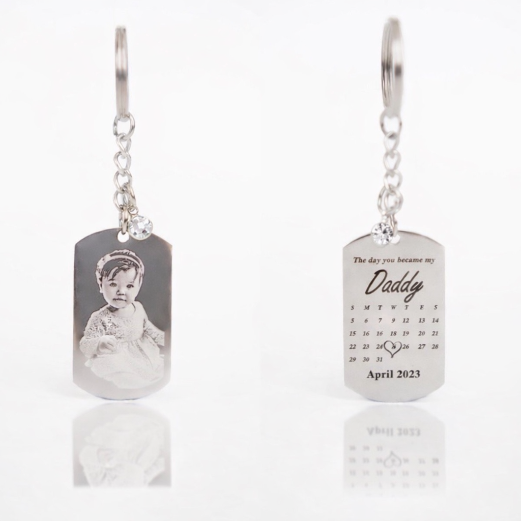 The day you became my Daddy April keyring