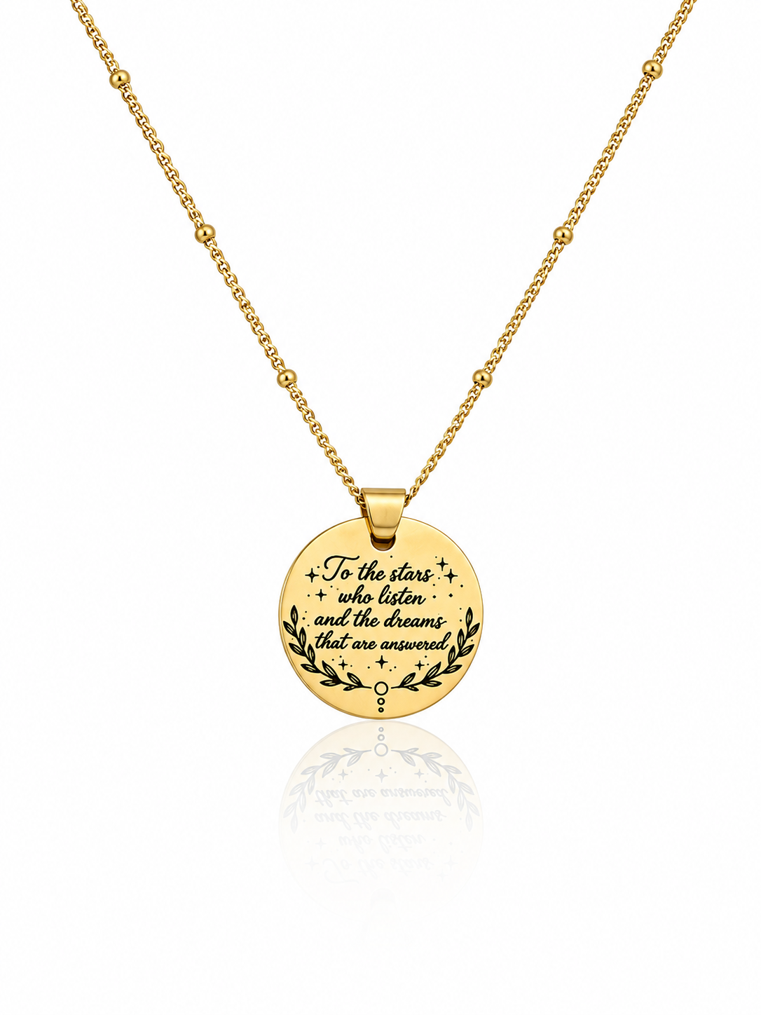 Gold night court engraved necklace | ACOTAR inspired | To the stars who listen...