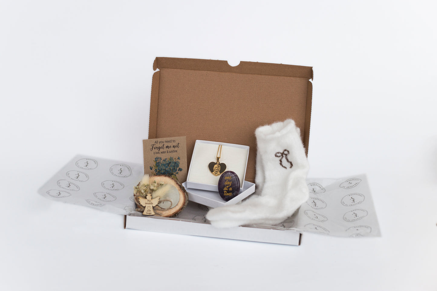 Thinking of you, sympathy gift box - Gold necklace