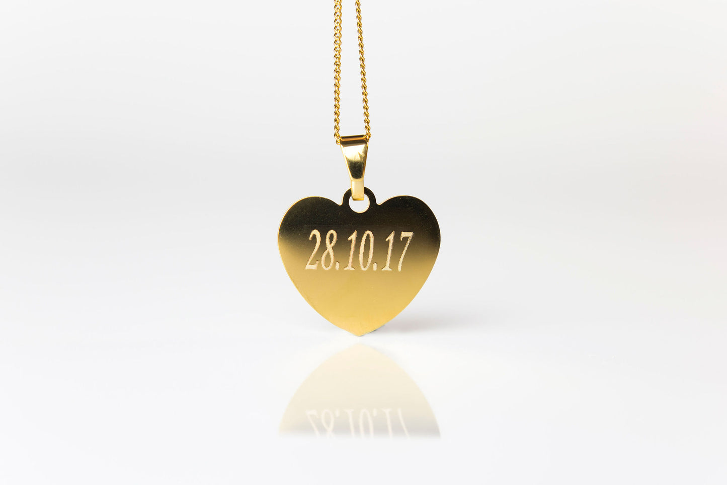 Hand & footprint gold engraved necklace