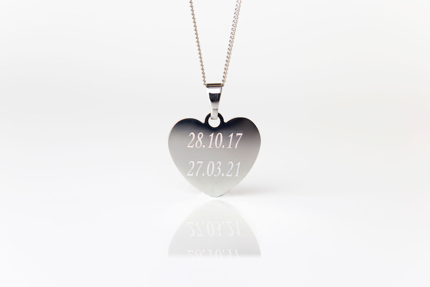 2 actual handprints engraved necklace - siblings