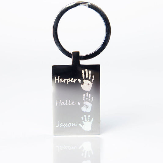 Sibling 2-6 handprints keyring