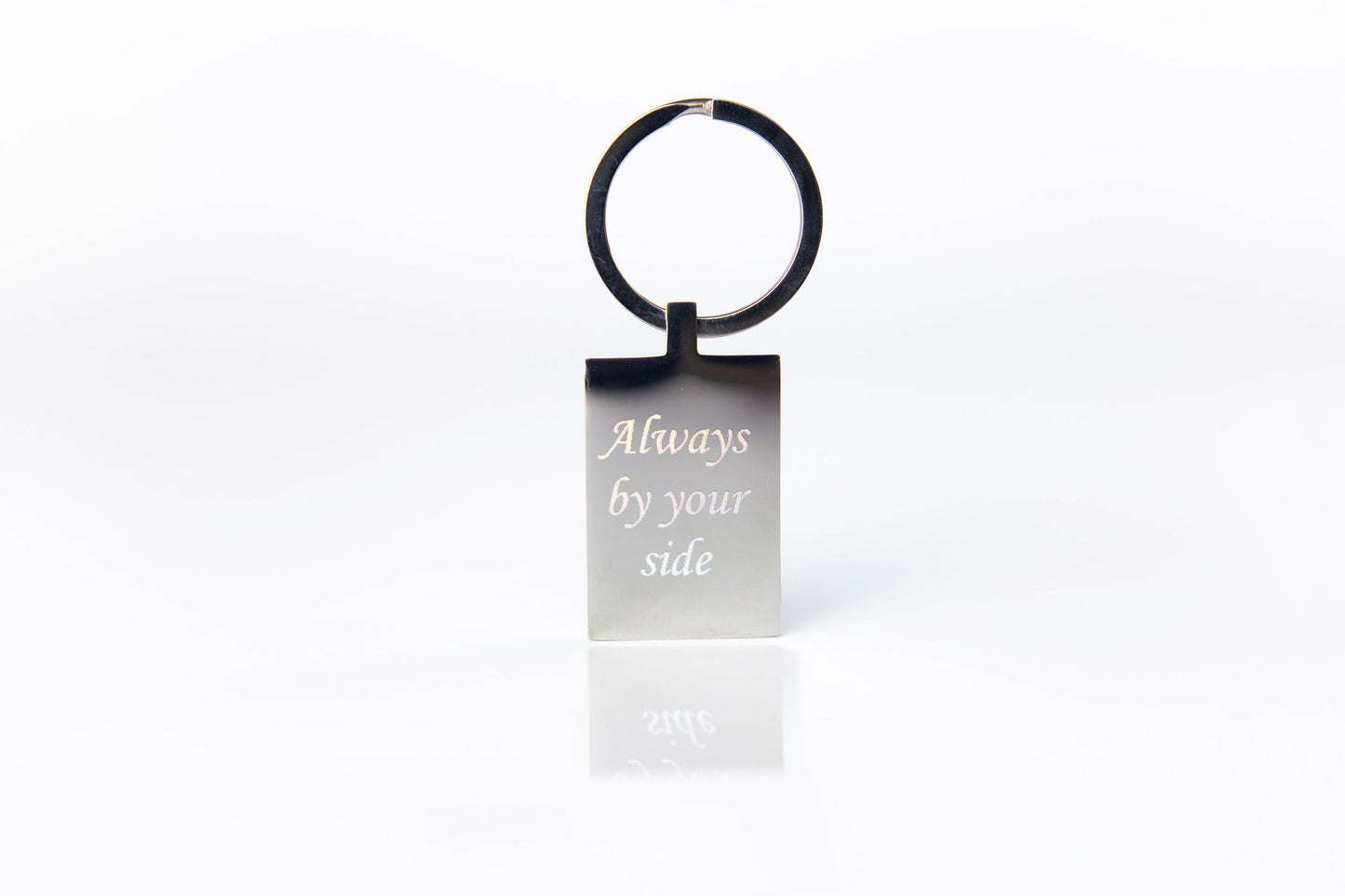 Premium rectangle photo engraved keyring