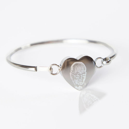 Photo engraved bangle bracelet