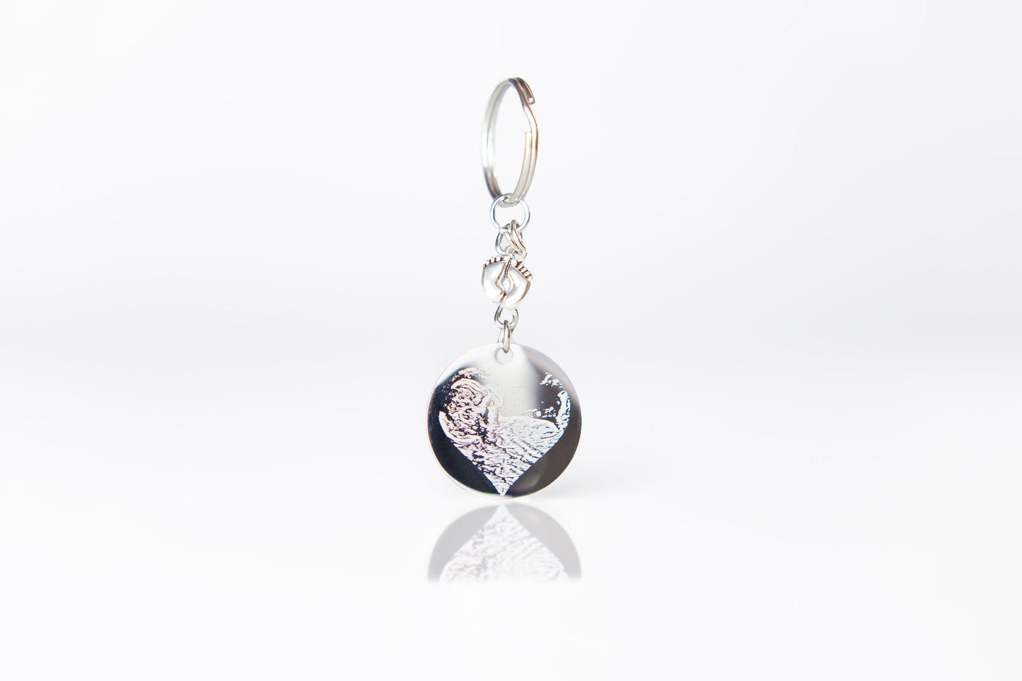 New baby gift set - engraved scan keyring