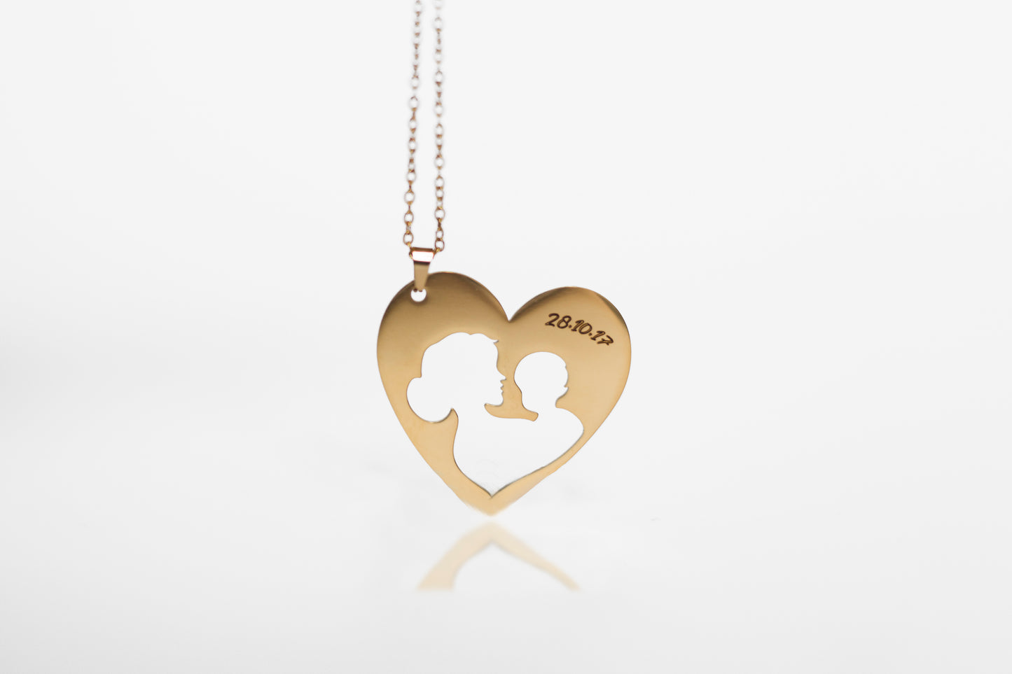 Mother and Daughter gold personalised necklace set
