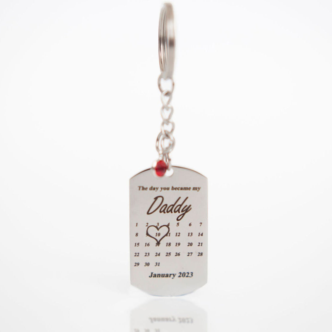 'The day you became my...' birthstone keyring