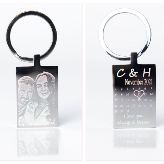 Photo engraved calendar keyring