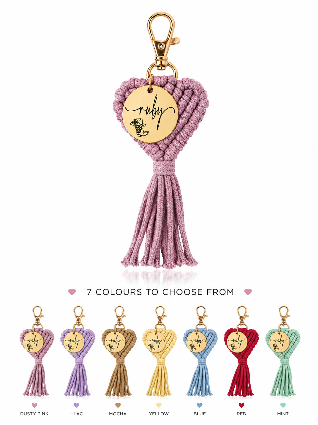 Personalised Name Engraved Bag Charm