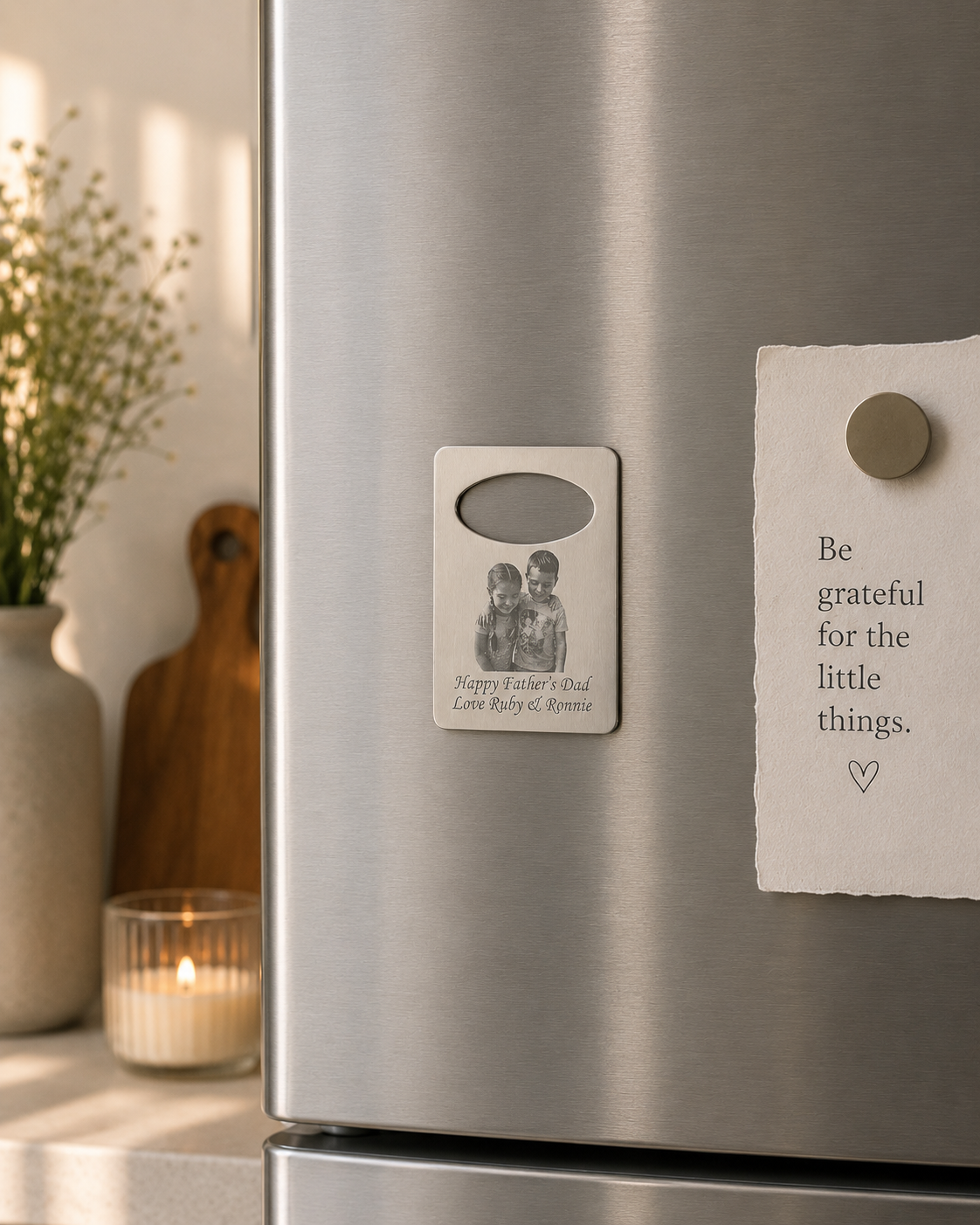 personalised photo bottle opener fridge magnet