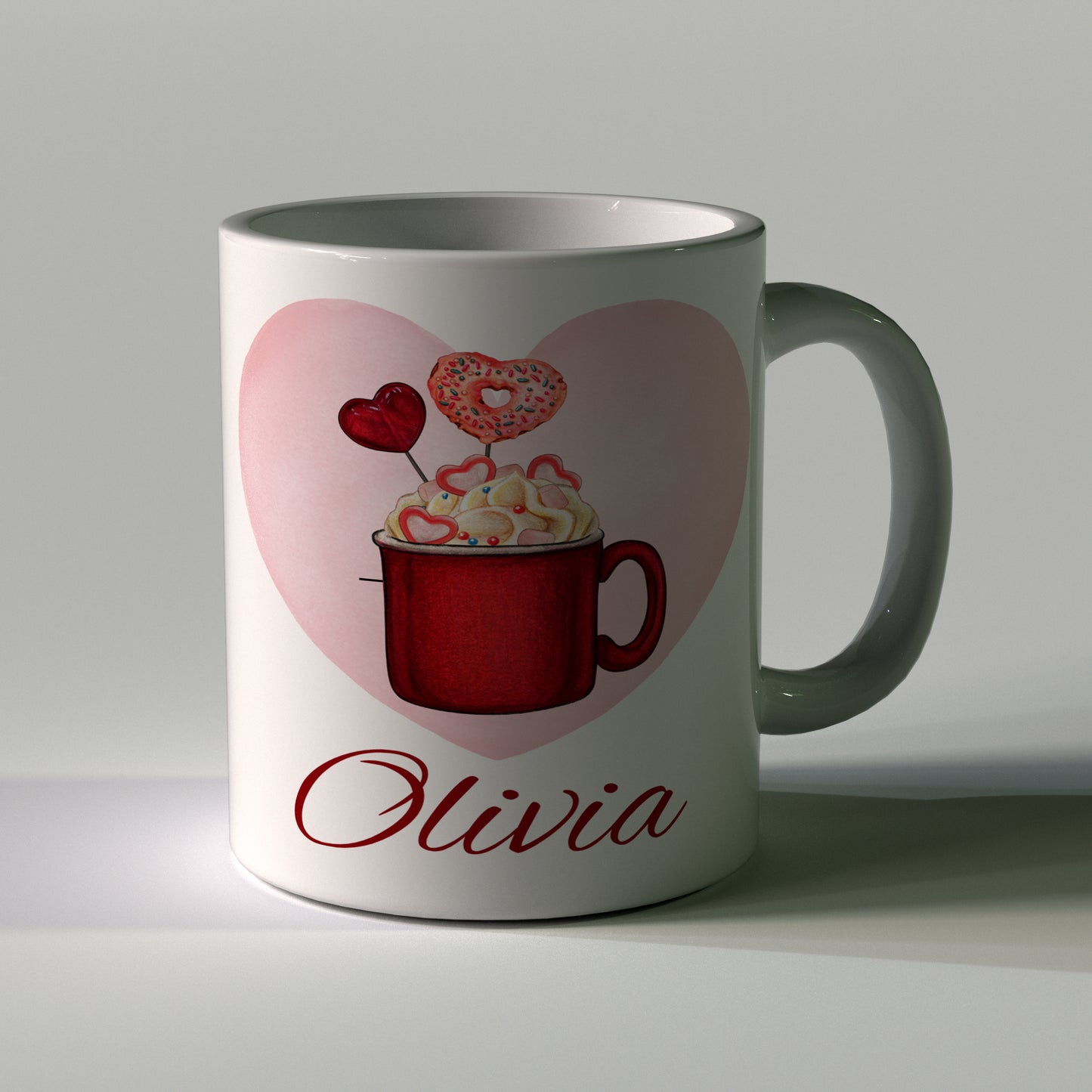 Girly Valentine's Day Personalised 11oz Mug