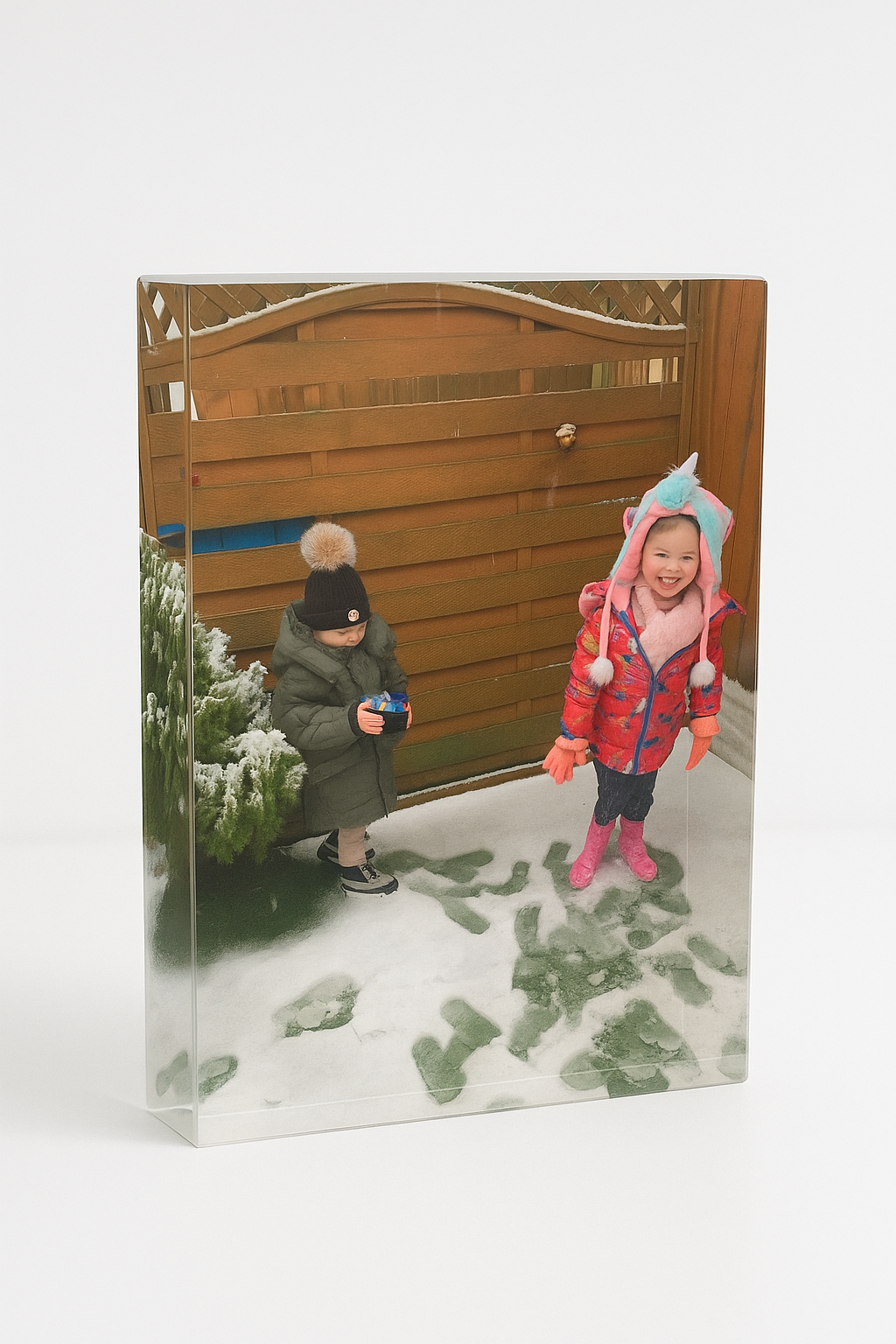 Large photo glass crystal block