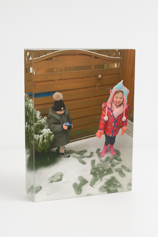 Large photo glass crystal block