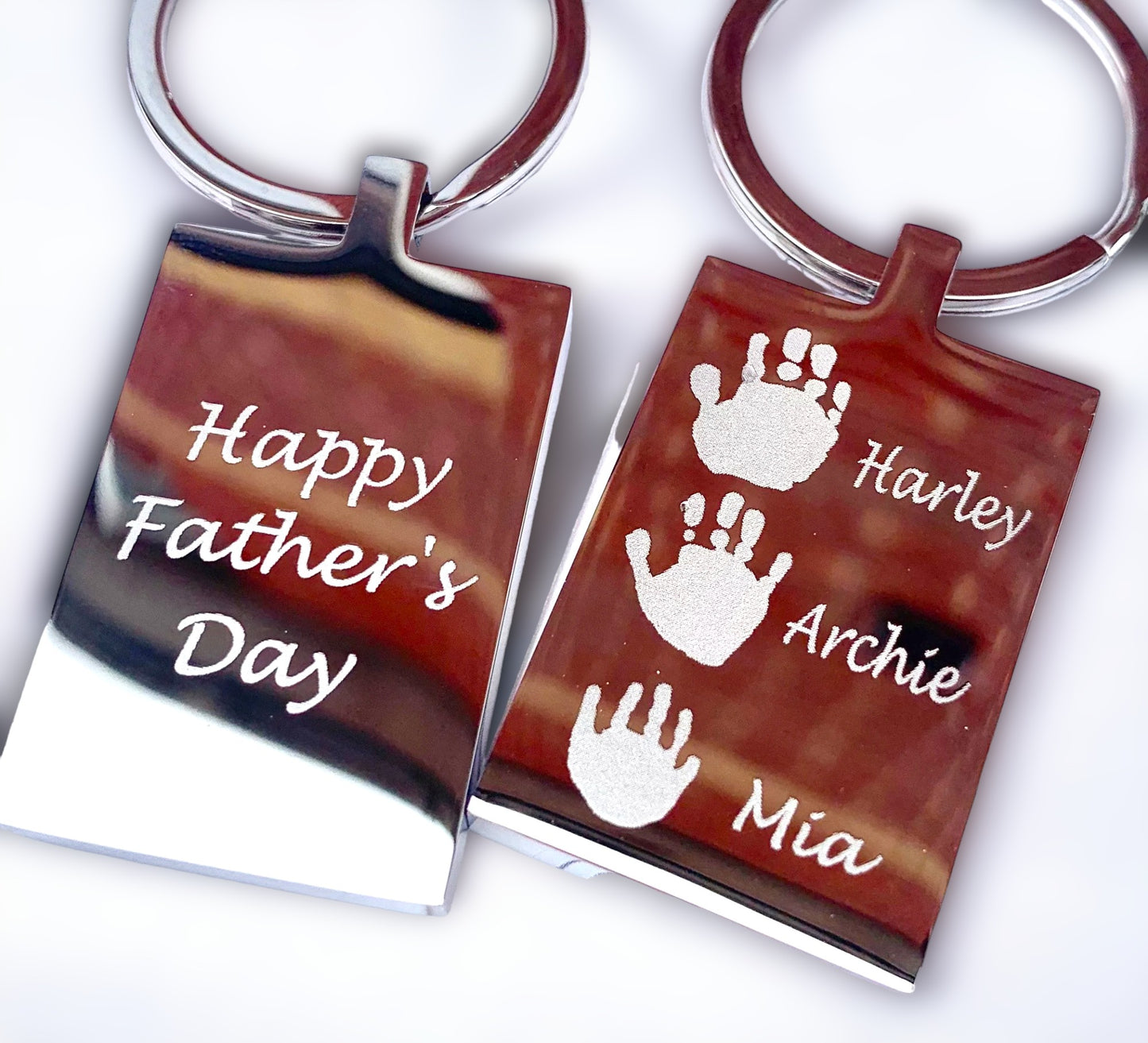 Sibling 2-6 handprints keyring