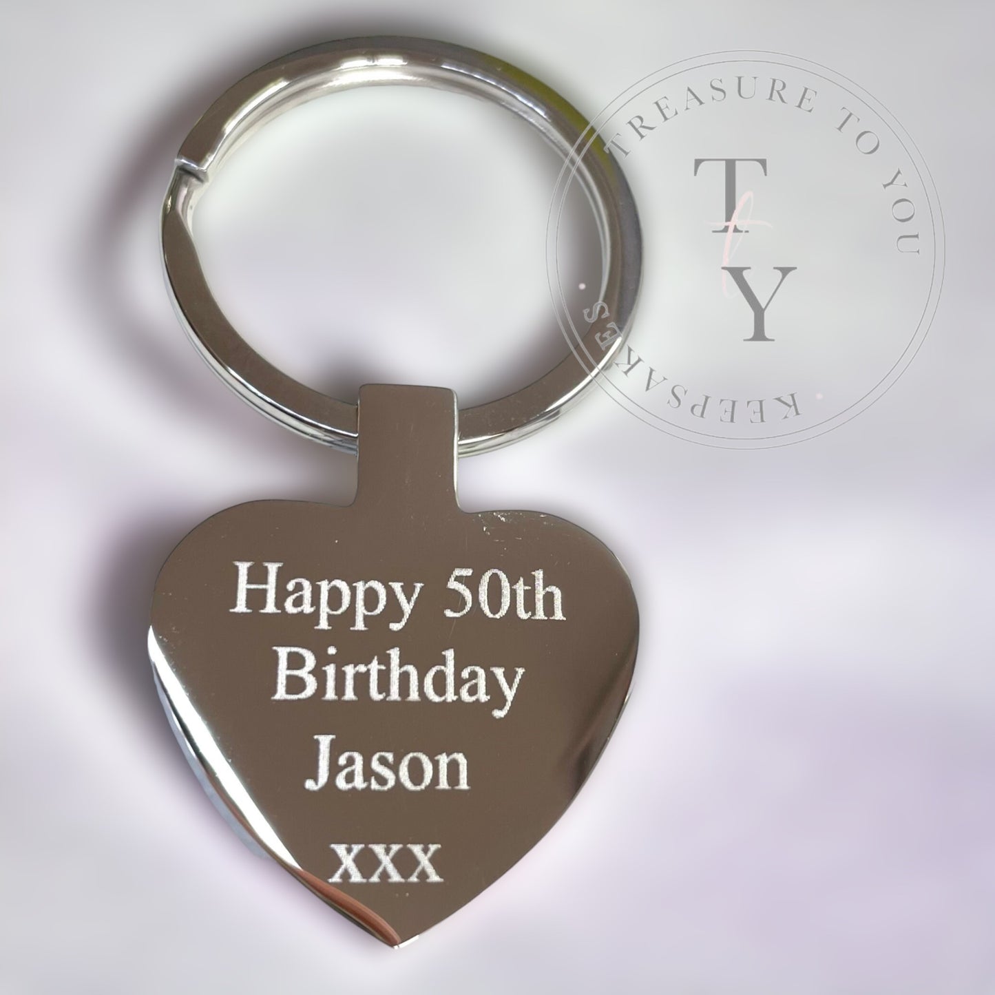 Premium heart photo engraved keyring