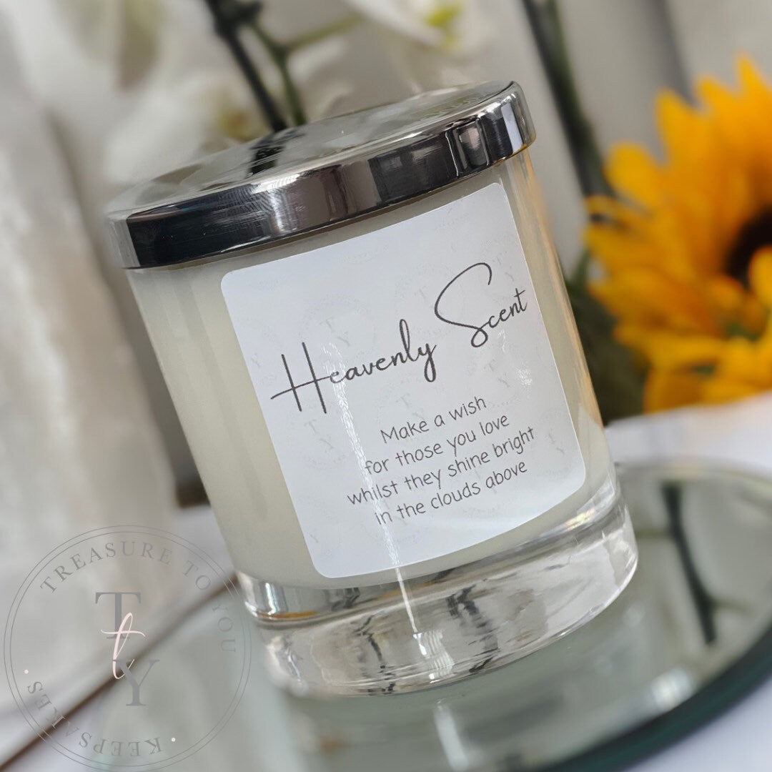 Heavenly Scent photo engraved memorial candle