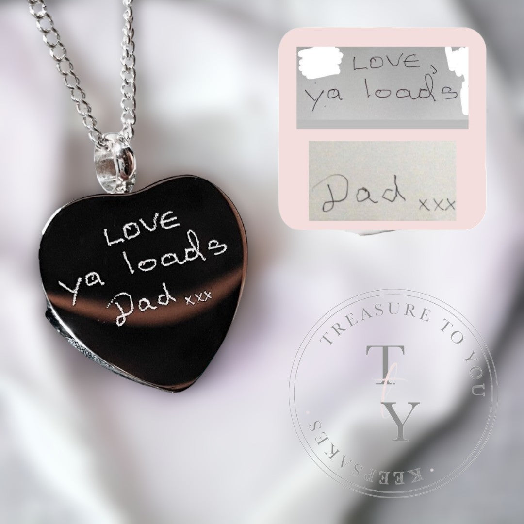 Heart urn pendant photo engraved necklace