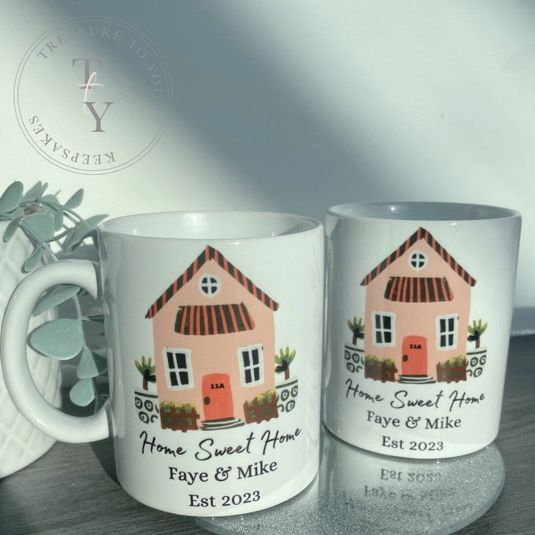 Home sweet home personalised mugs