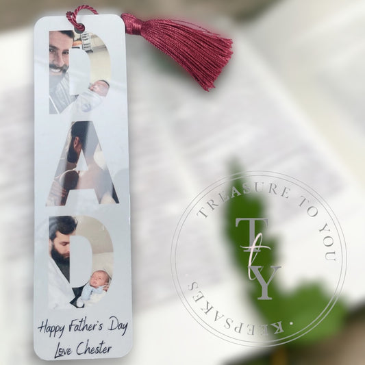 Dad bookmark personalised