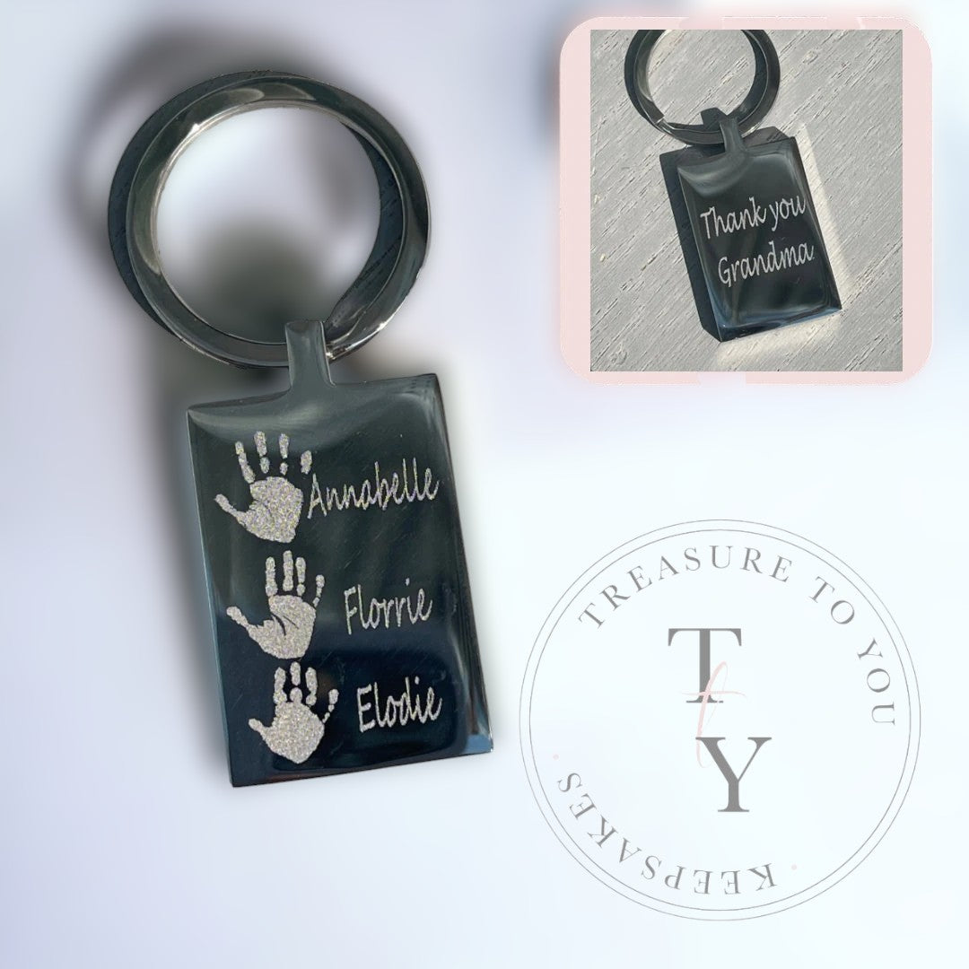 Sibling 2-6 handprints keyring