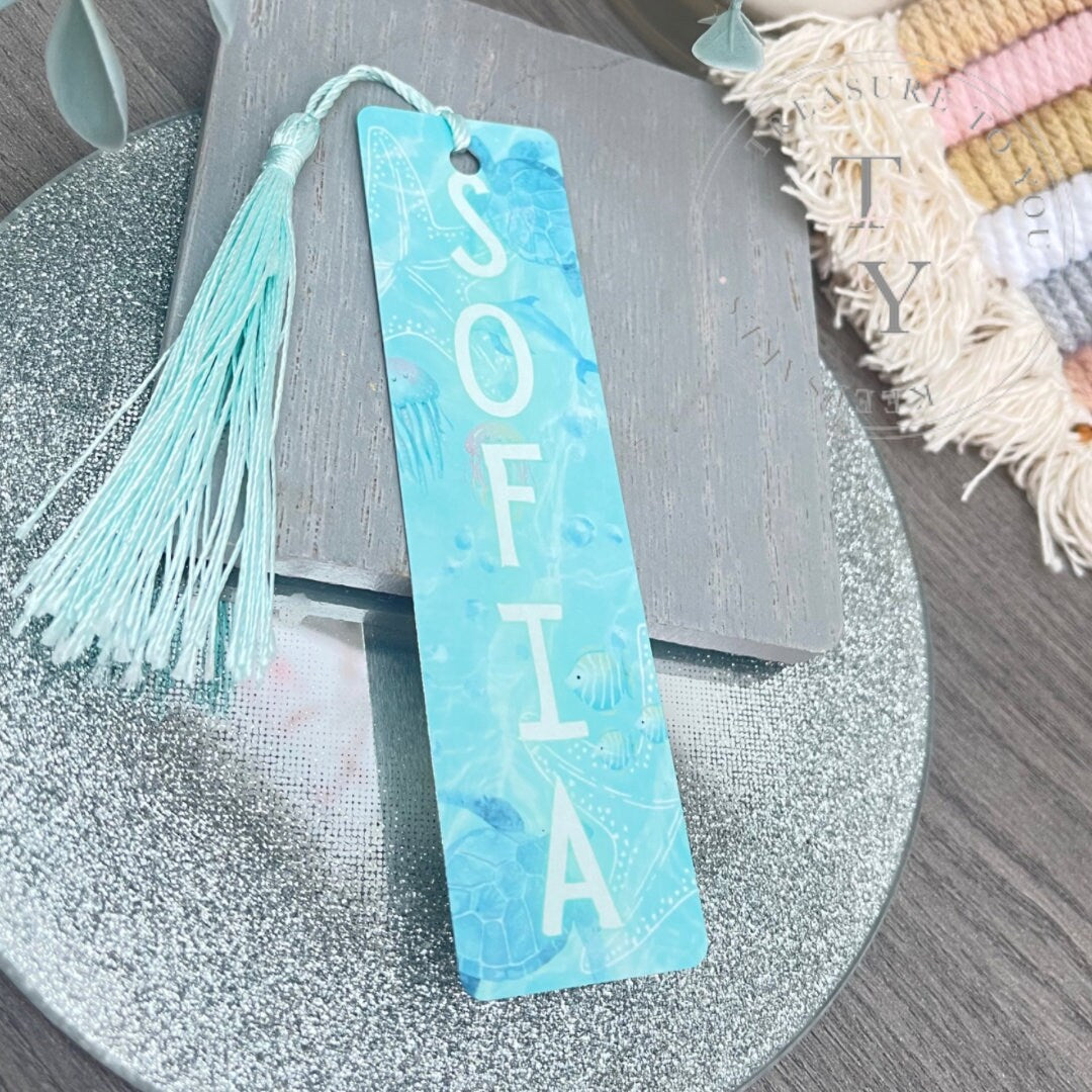 Under the water theme personalised bookmark