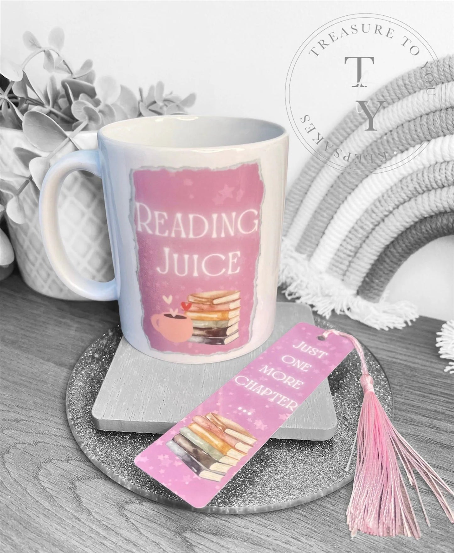 'Reading Juice' mug & bookmark gift set