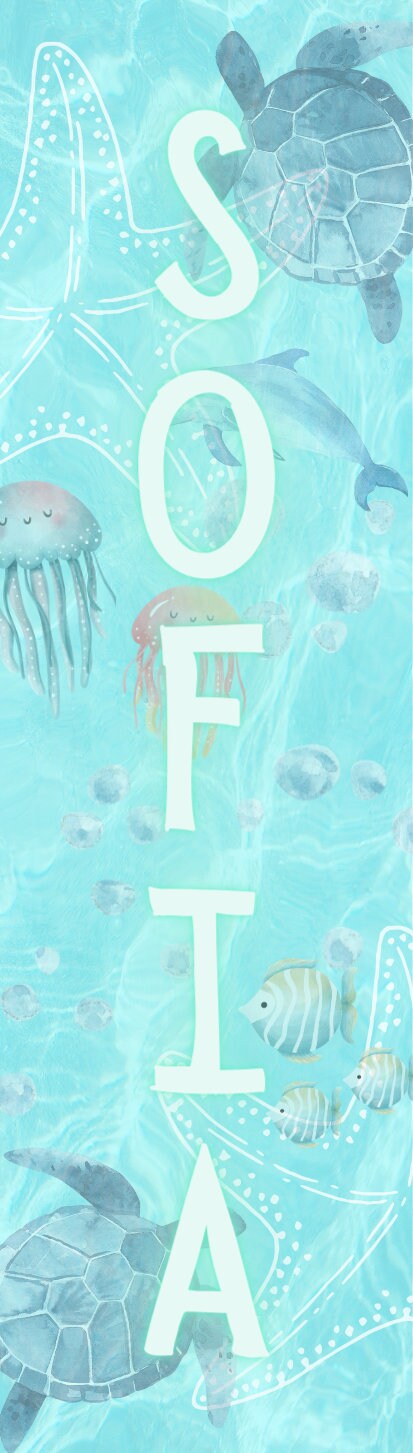 Under the water theme personalised bookmark