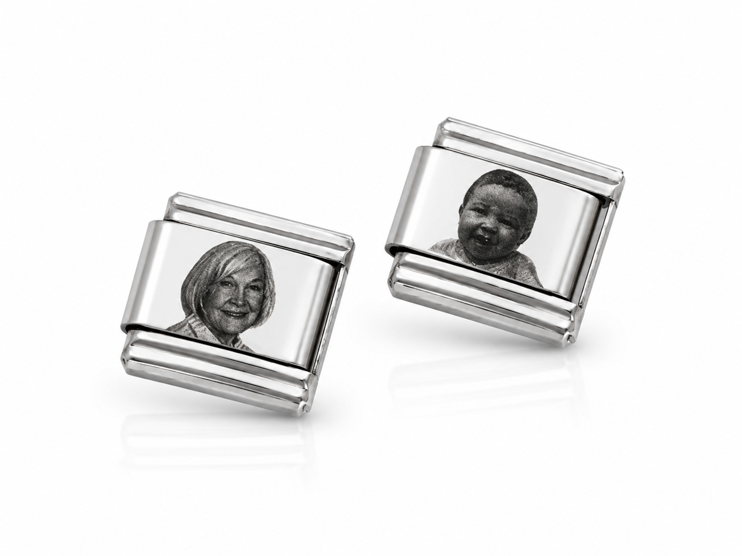custom photo engraved italian nomination charms