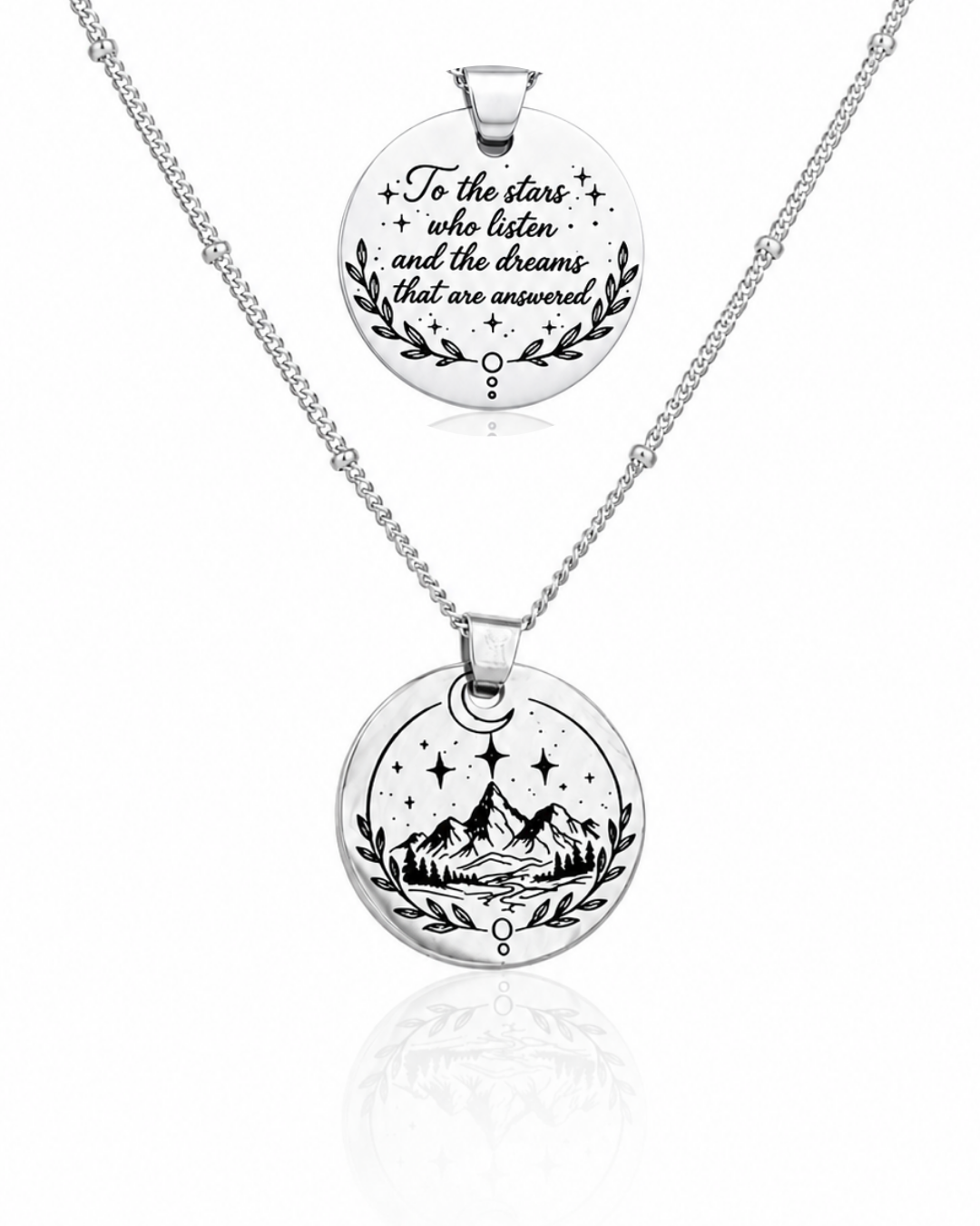 Silver night court engraved necklace | ACOTAR inspired | To the stars who listen... (Copy)