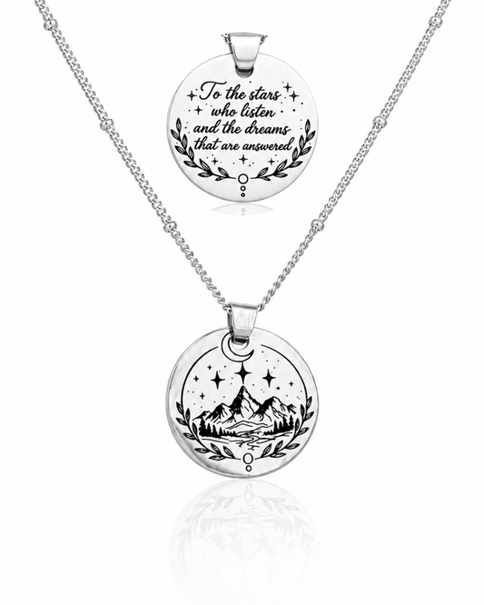 Silver night court engraved necklace | ACOTAR inspired | To the stars who listen... (Copy)