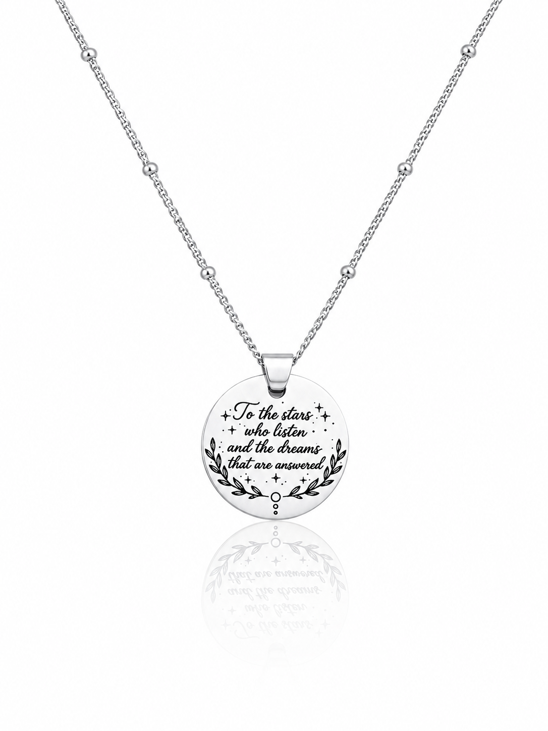 Silver night court engraved necklace | ACOTAR inspired | To the stars who listen... (Copy)